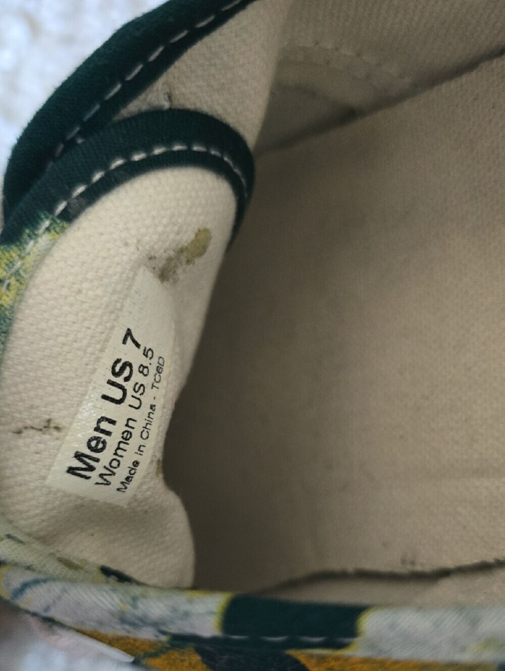 Vans Green & Yellow Women's Canvas Sneakers - Picture 2 of 7